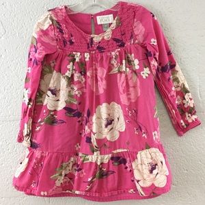 The Children’s Place Pink Long Sleeve Cotton Dress with Flowers